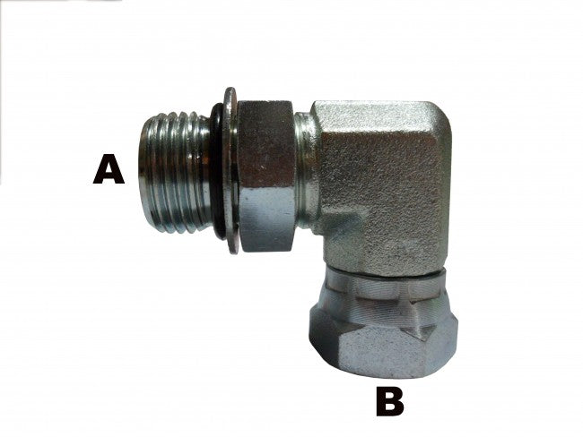 #8 Male O-Ring to 3/8" Female Pipe 90 Swivel